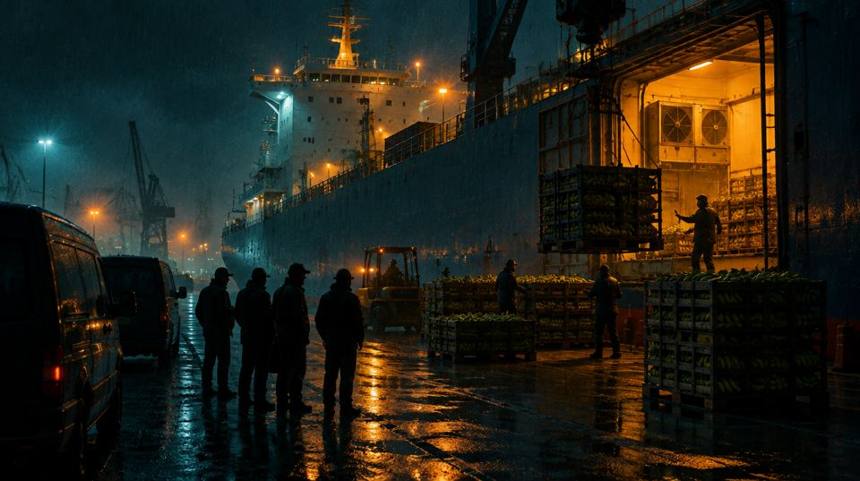 De bananenboot: acht man, een keer per week
